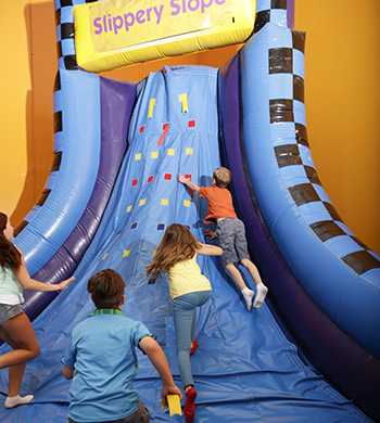 Each bounce house in our indoor playground is great for kids
