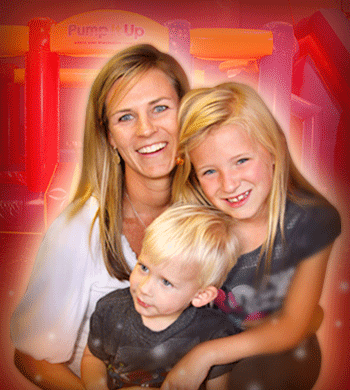 Family working out at our indoor playground